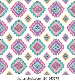 Seamless vector geometric zigzag color pattern background