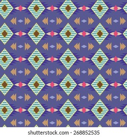 Seamless vector geometric zigzag color pattern background