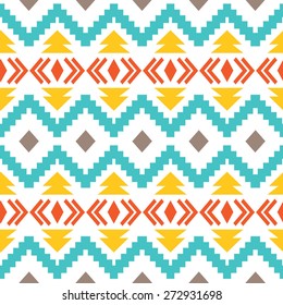 Seamless vector geometric zigzag color pattern background