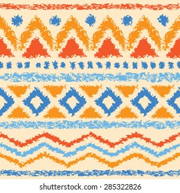 Seamless vector geometric zigzag color pattern background