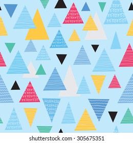 Seamless vector geometric zigzag color pattern background