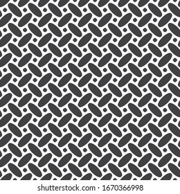 Seamless vector geometrical models. Abstract black-and-white texture with simple repeating oval shapes. Texture of a surface. Lattice graphic design.