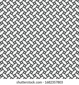Seamless vector geometrical models. Abstract black-and-white texture with simple repeating oval shapes, diamond. Texture of a surface. Lattice graphic design.
