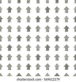 Seamless vector geometrical pattern with arrows. endless background with hand drawn textured geometric figures. Pastel Graphic illustration Template for wrapping, web backgrounds, wallpaper