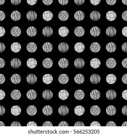 Seamless vector geometrical pattern with circles. endless background with hand drawn textured geometric figures. Graphic illustration Template for wrapping, web backgrounds, wallpaper, cover, print.