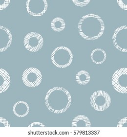 Seamless vector geometrical pattern with circles endless background with hand drawn textured geometric figures, forms Pastel Graphic illustration Template for wrapping, web backgrounds, wallpaper.