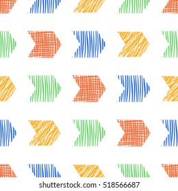 Seamless vector  geometrical pattern. Colorful endless background with  hand drawn textured geometric figures. Graphic  illustration