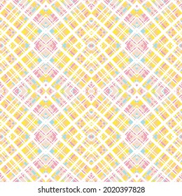 Seamless vector geometrical pattern, decorative elements. Graphic yellow design,Vintage retro old style background,Pattern with mixed small spots. Seamless vector background