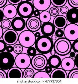 Seamless vector geometrical pattern. Endless pink background with circles. Graphic illustration.Template for cover, fabric, wrapping.