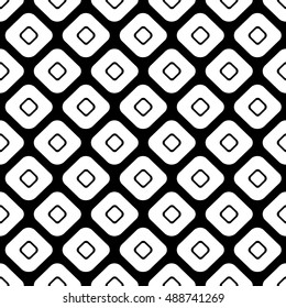 Seamless vector geometrical pattern. Endless black and white background with hand drawn rhombus. Graphic illustration. Template for cover, fabric, wrapping.