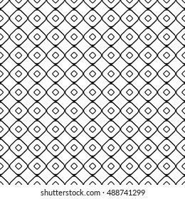 Seamless vector geometrical pattern. Endless black and white background with hand drawn rhombus. Graphic illustration. Template for cover, fabric, wrapping.