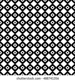 Seamless vector geometrical pattern. Endless black and white background with hand drawn rhombus. Graphic illustration. Template for cover, fabric, wrapping.