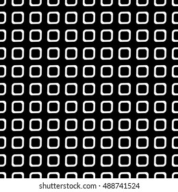 Seamless vector geometrical pattern. Endless black and white background with hand drawn squares. Graphic illustration. Template for cover, fabric, wrapping.