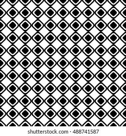 Seamless vector geometrical pattern. Endless black and white background with hand drawn rhombus. Graphic illustration. Template for cover, fabric, wrapping.