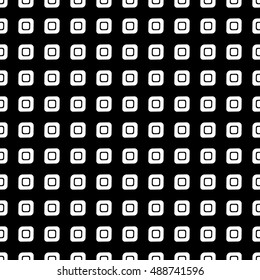 Seamless vector geometrical pattern. Endless black and white background with hand drawn squares. Graphic illustration. Template for cover, fabric, wrapping.