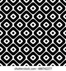Seamless vector geometrical pattern. Endless black and white background with hand drawn rhombus. Graphic illustration. Template for cover, fabric, wrapping.