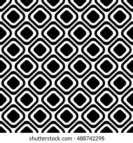 Seamless vector geometrical pattern. Endless black and white background with hand drawn rhombus. Graphic illustration. Template for cover, fabric, wrapping.