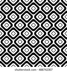 Seamless vector geometrical pattern. Endless black and white background with hand drawn rhombus. Graphic illustration. Template for cover, fabric, wrapping.