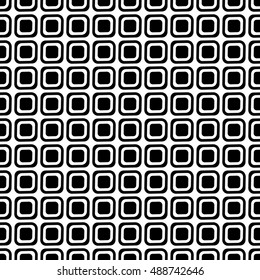 Seamless vector geometrical pattern. Endless black and white background with hand drawn squares. Graphic illustration. Template for cover, fabric, wrapping.