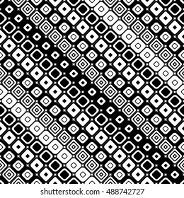 Seamless vector geometrical pattern. Endless black and white background with hand drawn squares. Graphic illustration. Template for cover, fabric, wrapping.