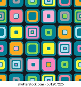 Seamless vector geometrical pattern. Endless background with hand drawn ornamental squares. Green vector Graphic vector illustration with ethnic motifs. repeat Template for cover, fabric, wrapping..