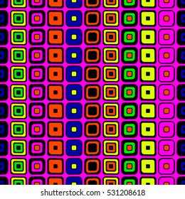 Seamless vector geometrical pattern. Endless background with hand drawn ornamental squares. Pink Graphic vector illustration with ethnic motifs. repeat Template for cover, fabric, wrapping..