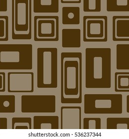 Seamless vector geometrical pattern. Endless brown background with circles. Graphic illustration. Print for cover, fabric, wrapping, background..