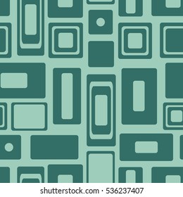 Seamless vector geometrical pattern. Endless green background with circles. Graphic illustration. Print for cover, fabric, wrapping, background..