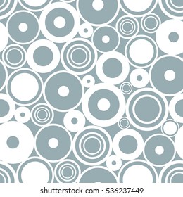 Seamless vector geometrical pattern. Endless blue background with circles. Graphic illustration. Print for cover, fabric, wrapping, background..