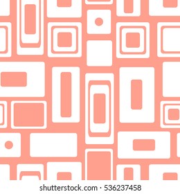 Seamless vector geometrical pattern. Endless pink background with circles. Graphic illustration. Print for cover, fabric, wrapping, background..