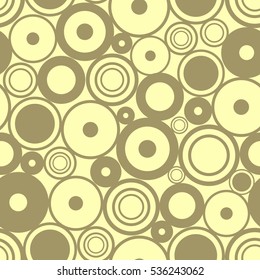 Seamless vector geometrical pattern. Endless beige background with circles. Graphic illustration. Print for cover, fabric, wrapping, background..