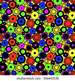 Seamless vector geometrical pattern. Endless background with circles. Graphic illustration. Print for cover, fabric, wrapping, background.