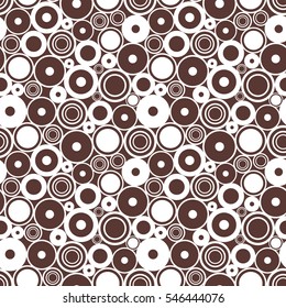 Seamless vector geometrical pattern. Endless background with circles. Graphic illustration. Print for cover, fabric, wrapping, background.