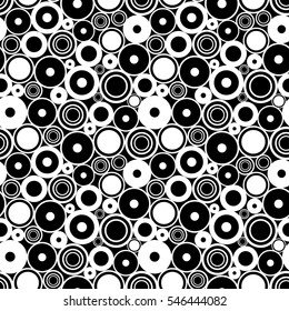 Seamless vector geometrical pattern. Endless background with circles. Graphic illustration. Print for cover, fabric, wrapping, background.