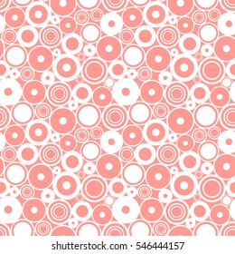 Seamless vector geometrical pattern. Endless background with circles. Graphic illustration. Print for cover, fabric, wrapping, background.