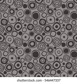 Seamless vector geometrical pattern. Endless background with hand drawn circles. Graphic illustration. Print for cover, fabric, wrapping, background.