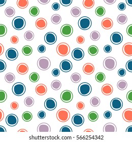 Seamless vector geometrical pattern. Endless background with hand drawn circles. Graphic illustration. Print for cover, fabric, wrapping, background