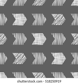 Seamless vector  geometrical pattern. Grey endless background with  hand drawn textured geometric figures. Graphic vector illustration.