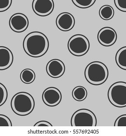 Seamless vector geometrical pattern. Grey Endless background with hand drawn circles. Graphic illustration. Print for cover, fabric, wrapping, background.
