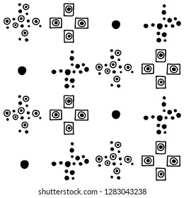 Seamless vector geometrical pattern with hand drawn decorative elements. Graphic design, drawing illustration. Print for fabric, textil, wallpaper, wrapping, packaging. Line drawing. Doddle style, 