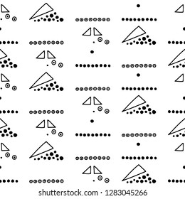Seamless vector geometrical pattern with hand drawn decorative elements. Graphic design, drawing illustration. Print for fabric, textil, wallpaper, wrapping, packaging. Line drawing. Doddle style, 