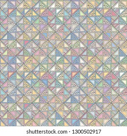 Seamless vector geometrical pattern,  hand drawn decorative elements. Graphic design, drawing illustration. Print for fabric, textil, wallpaper, wrapping, packaging. Vintage retro old style background