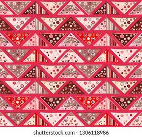 Seamless vector geometrical pattern, hand drawn decorative elements. Graphic design, drawing illustration. Print for fabric, textil, wallpaper, wrapping, packaging. Vintage retro old style background