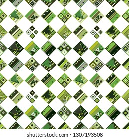 Seamless vector geometrical pattern, hand drawn decorative elements. Graphic design, drawing illustration. Print for fabric, textil, wallpaper, wrapping, packaging. Vintage retro old style background