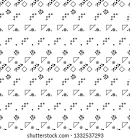Seamless vector geometrical pattern with hand drawn decorative elements Graphic abstract design, drawing illustration. Print for fabric, textil, wallpaper, wrapping packaging Line drawing Doddle style