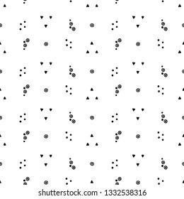 Seamless vector geometrical pattern with hand drawn decorative elements Graphic abstract design, drawing illustration. Print for fabric, textil, wallpaper, wrapping packaging Line drawing Doddle style