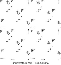 Seamless vector geometrical pattern with hand drawn decorative elements Graphic abstract design, drawing illustration. Print for fabric, textil, wallpaper, wrapping packaging Line drawing Doddle style