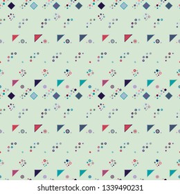 Seamless vector geometrical pattern with hand drawn decorative elements Graphic abstract design, drawing illustration. Print for fabric, textil, wallpaper, wrapping packaging Doddle style