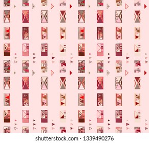 Seamless vector geometrical pattern with hand drawn decorative elements Graphic abstract design, drawing illustration. Print for fabric, textil, wallpaper, wrapping packaging Doddle style