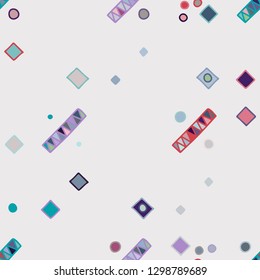 Seamless vector geometrical pattern with little hand drawn decorative elements. Graphic design, drawing illustration. Print for fabric, textil, wallpaper, wrapping, packaging. Doddle style, background